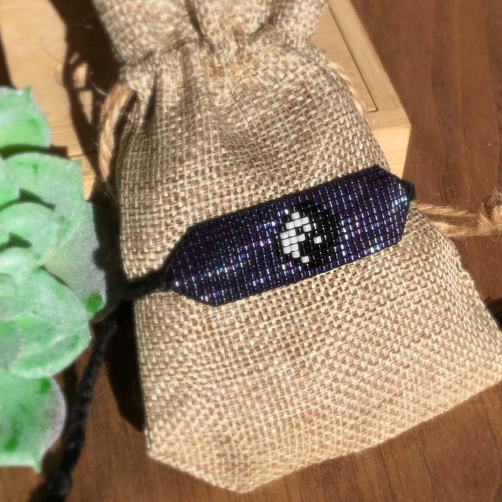 Yin Yang Miyuki Seed Beaded Bracelet With Braided Cord 18$